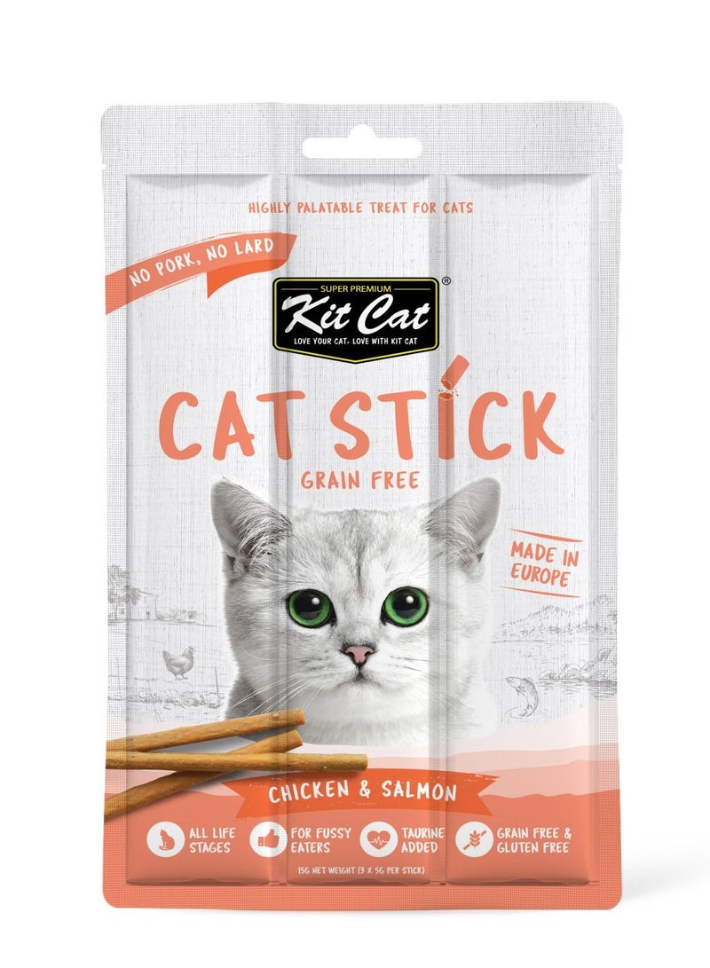 Kit Cat Grain Free Cat Stick Chicken and Salmon 15g - Image 1