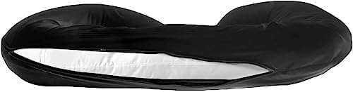 RIPOSEV Memory Foam Body Pillow Hug Pillow for Sleeping/3 Month Warranty/, Full Body Pillow, Long Pillow for Bed, Pregnancy Pillow for Sleeping, Large Pillow with Velvet Cover, Black (C Shape) - Image 4