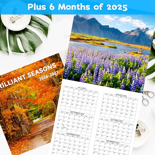 Chambom 2026-2027 Calendar - 18 Monthly 2026-2027 Wall Calendar, Jan. 2026 - Jun. 2027, Calendar with Unruled Blocks, Wall Calendar for Office School Home Planning, Calendars Wall 12" x 24"(Open) - Brilliant Seasons - Image 5