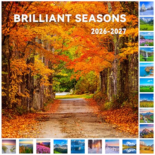 Chambom 2026-2027 Calendar - 18 Monthly 2026-2027 Wall Calendar, Jan. 2026 - Jun. 2027, Calendar with Unruled Blocks, Wall Calendar for Office School Home Planning, Calendars Wall 12" x 24"(Open) - Brilliant Seasons - Image 1