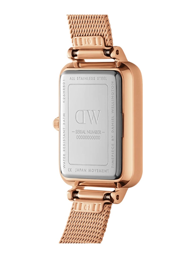 DANIEL WELLINGTON Women Quadro Lumine Bezel Melrose Pink MOP Stainless Steel Mesh DW00100669 - 20mm - Image 3