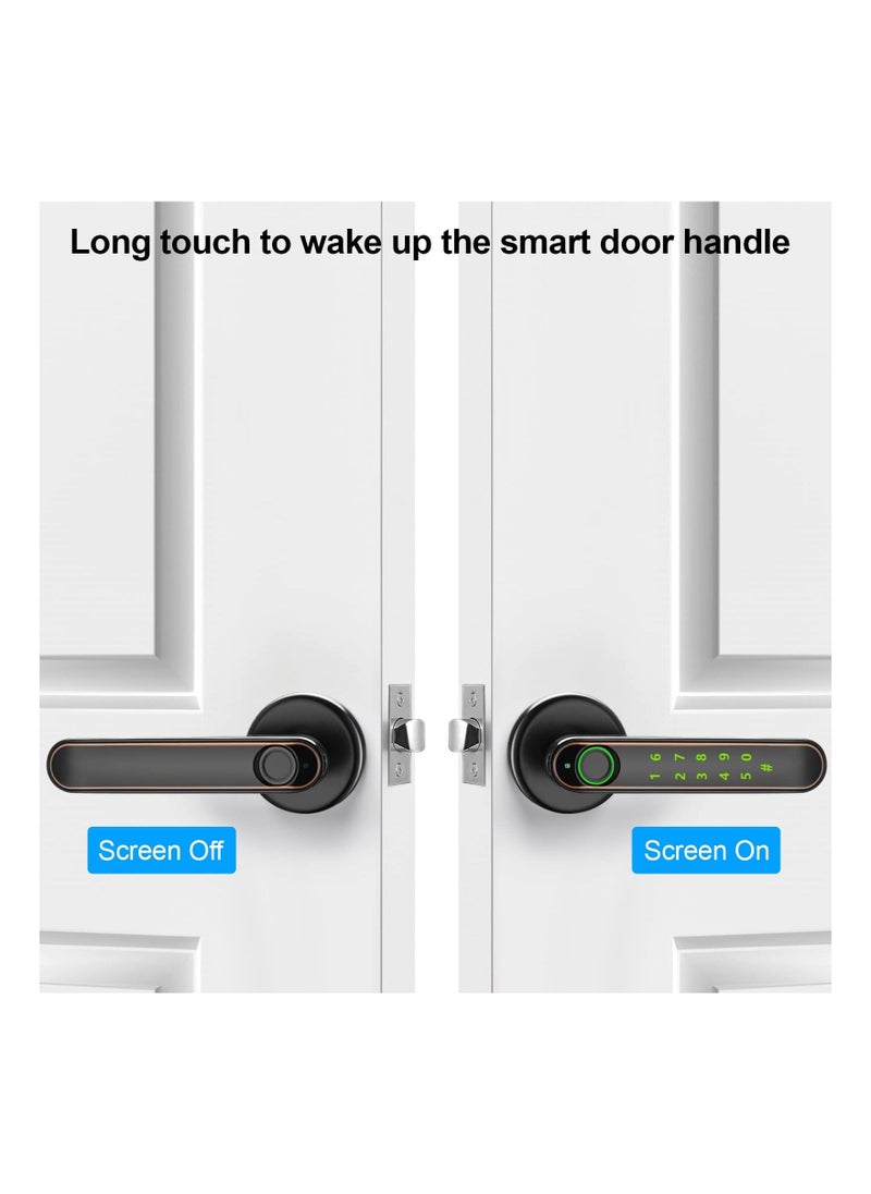 Fingerprint Door Lock, Biometric Door Knob, Keyless Entry Door Handle with Fingerprint, Keypad Lock with Touchscreen, Noise Free, Smart Door Lock for Bedroom, Office, Apartment, Airbnb - Image 2