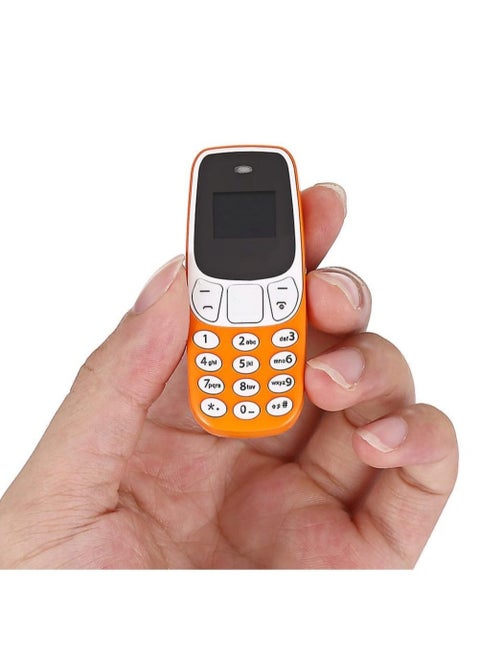 Smallest Mobile Phone BM10 Tiny Mini Mobile with Voice Changer Hands Free Bluetooth Dialer Phone for Students Support Dual SIM Card (Orange)