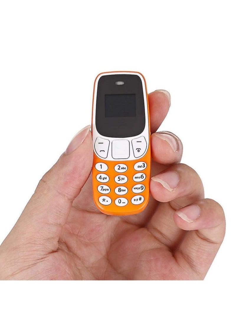 L8STAR - Smallest Mobile Phone BM10 Tiny Mini Mobile with Voice Changer Hands Free Bluetooth Dialer Phone for Students Support Dual SIM Card (Orange) - Image 1