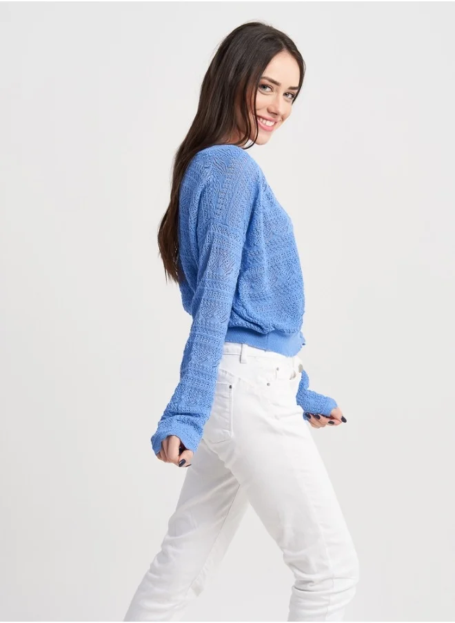HaILYS Blue Knit Cardigan