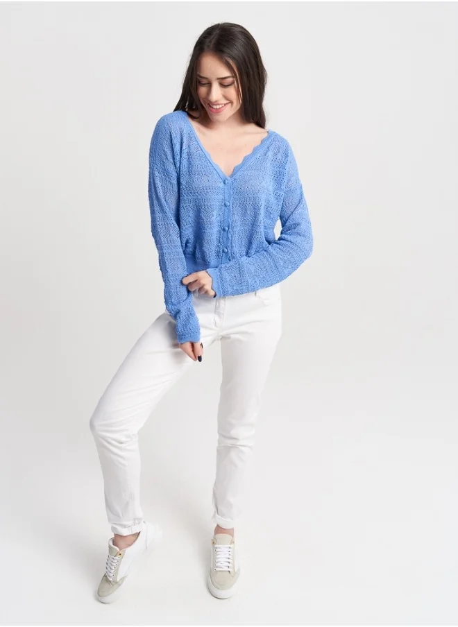 HaILYS Blue Knit Cardigan