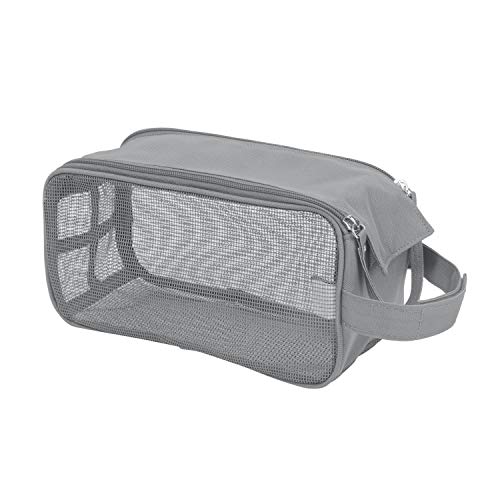 Simplify Hanging Mesh Toiletry Bag | Travel Organizer | Perfect for Dorm | Gym | Back to School | Shampoo | Shower Accessories | Grey - Image 5