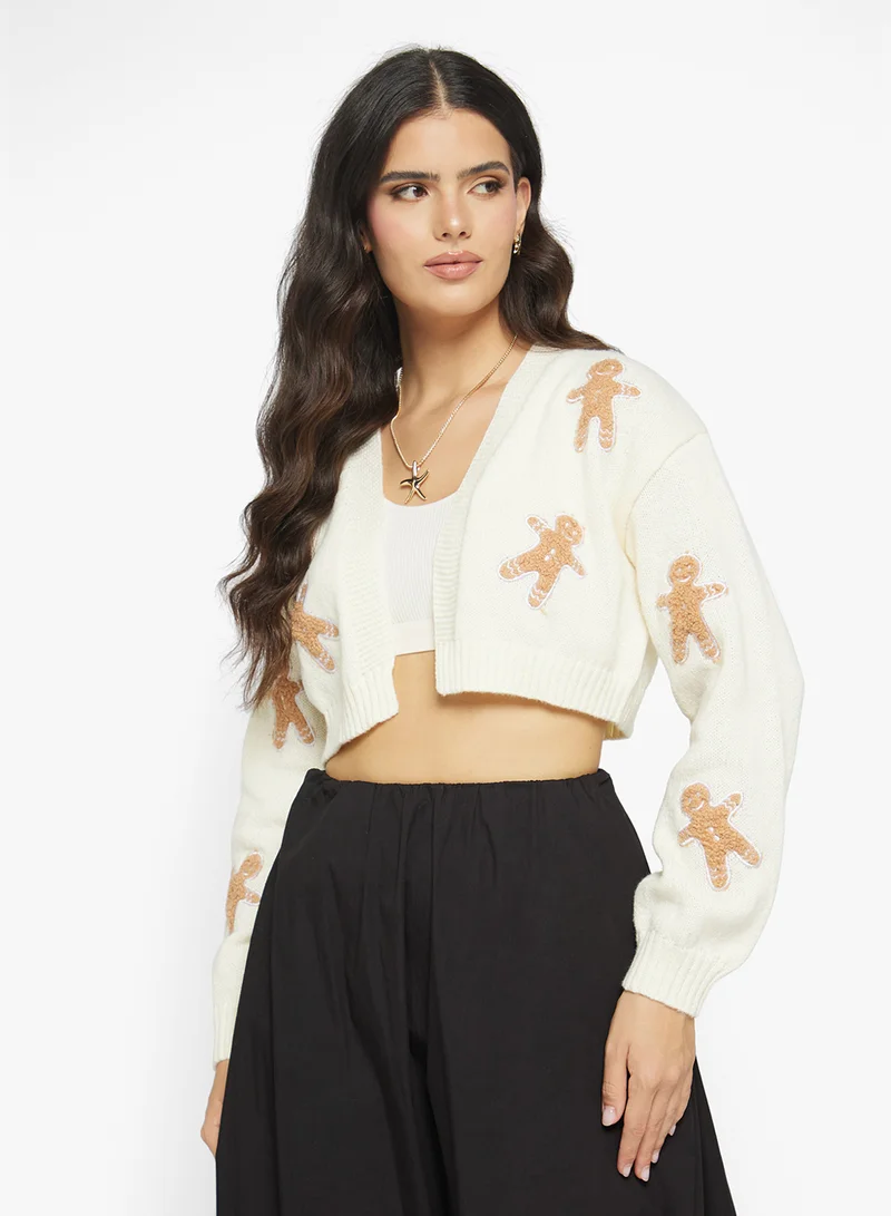 جينجر Gingerbread Detail Knitted Cardigan
