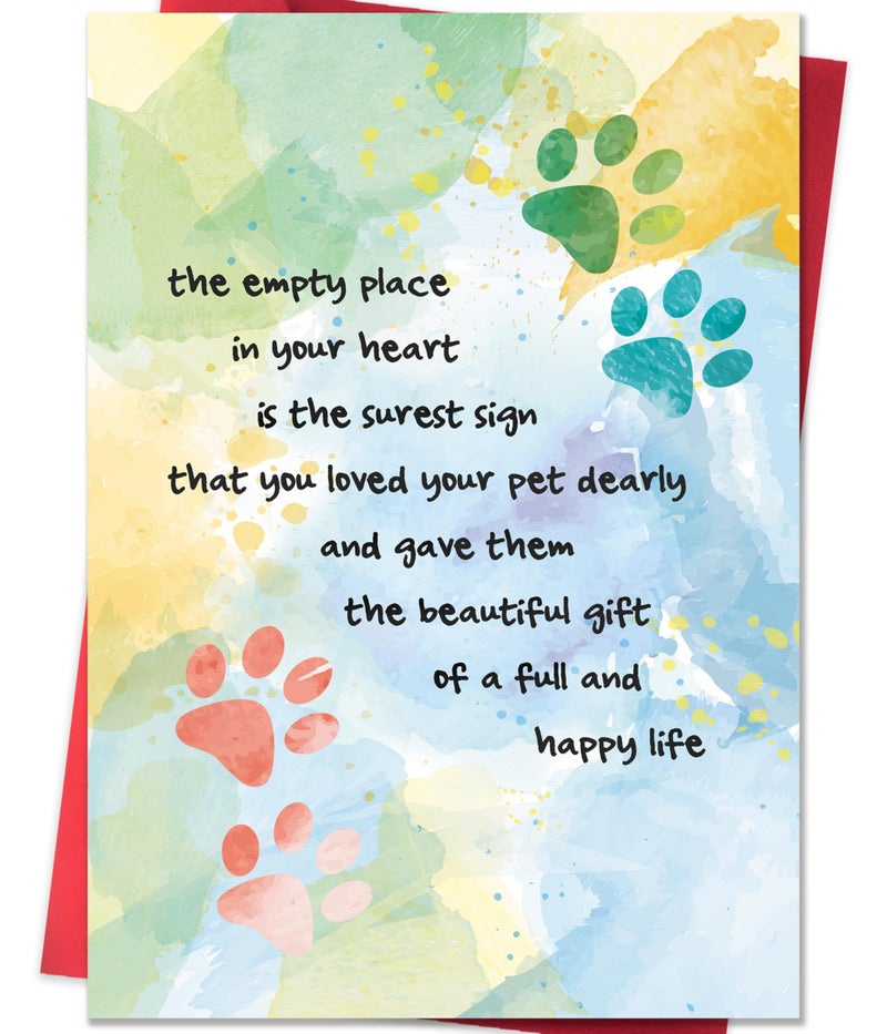 IDU Pet Sympathy Card for Dog Cat,Loss of Dog Cat Sympathy Gift,Pets Memorial Gifts,Pet Loss Sympathy Gift,Pets Bereavement Gifts with Heartfelt Healing Message Design - Image 1