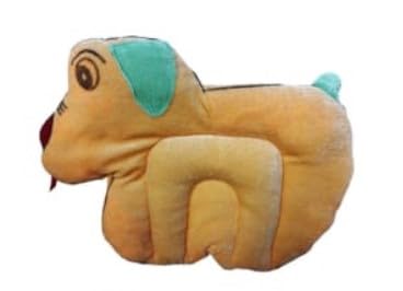 Velvet Soft Neck Supporting Solid Soft Head Shaping Pillow (Light Yellow Puppy Pillow)  - Image 1