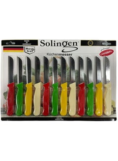 solingen Solingen Knife 12Pcs Solid Color Handle 
