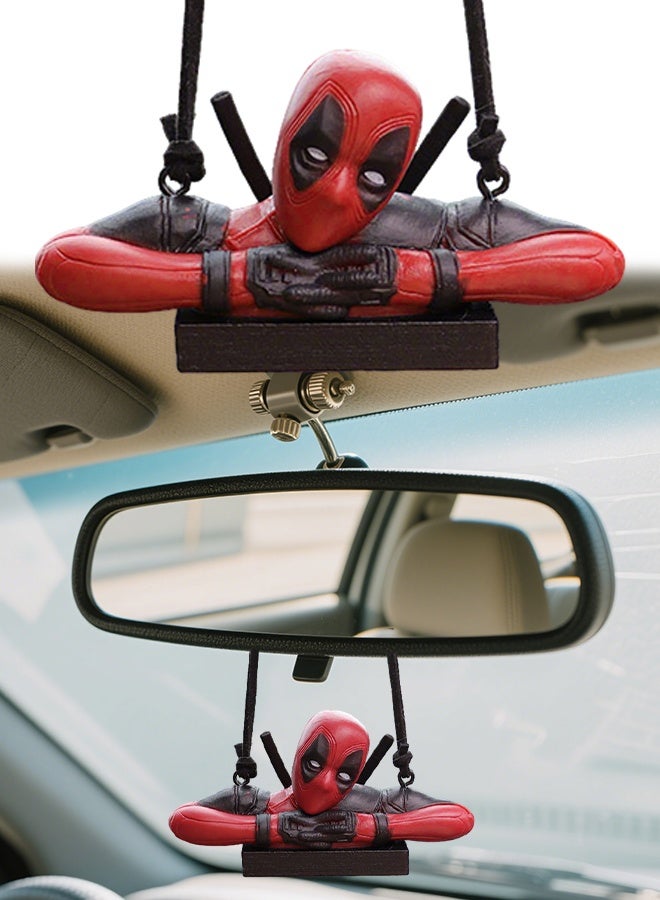 Little  Deadpool Car Decoration Accessories Car Mirror Suspension Accessories Car Mirror Suspension Accessories Personalized Car Rear View Mirror Pendant for Car Interior Decoration - Image 1