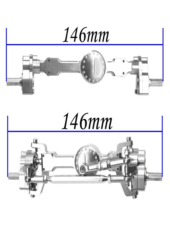 Vgoohobby Aluminum Alloy Front Rear Portal Axle Upgrade Part Compatible with MN Model MN99S MN98 D90 D91 D99 D99S MN90 1/12 RC Car (Silver) - Image 4