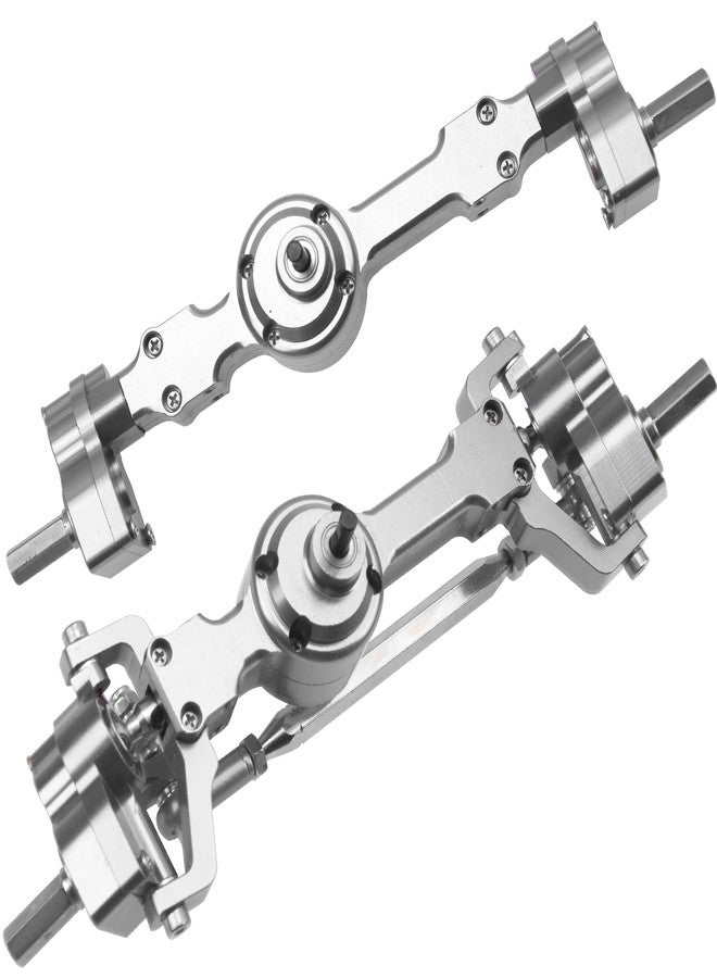 Vgoohobby Aluminum Alloy Front Rear Portal Axle Upgrade Part Compatible with MN Model MN99S MN98 D90 D91 D99 D99S MN90 1/12 RC Car (Silver) - Image 2