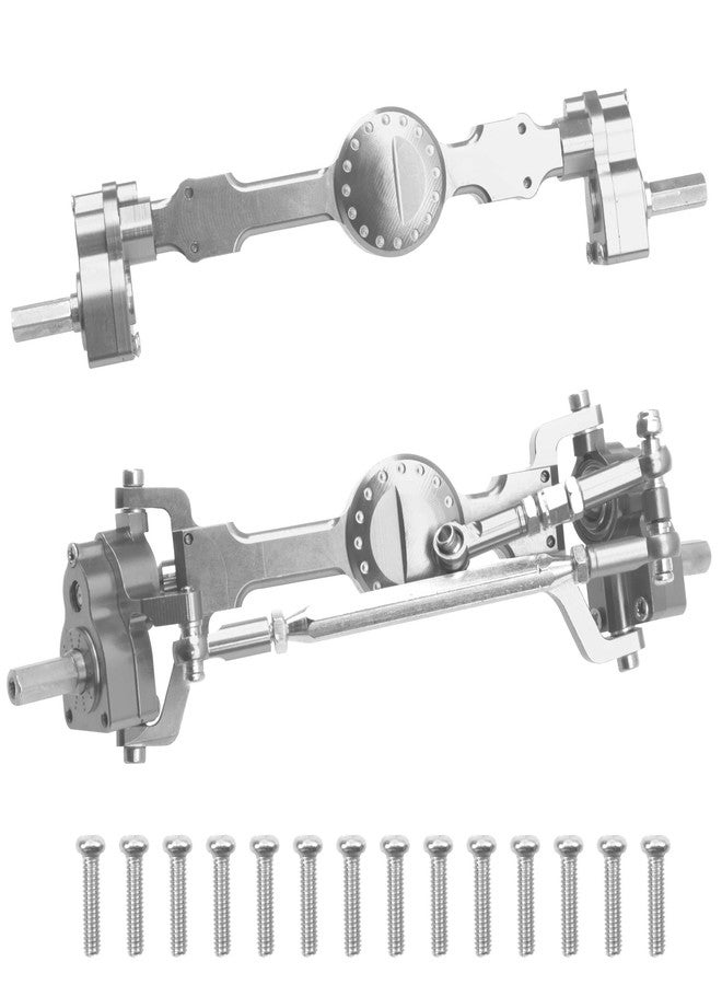Vgoohobby Aluminum Alloy Front Rear Portal Axle Upgrade Part Compatible with MN Model MN99S MN98 D90 D91 D99 D99S MN90 1/12 RC Car (Silver) - Image 1