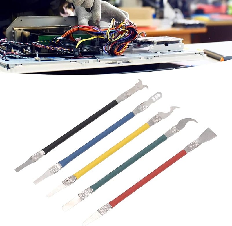 5 Pcs Double Head Metal Pry Bar Set SK5 Steel with ABS Handle for Electronics Hardware Repair - Image 5