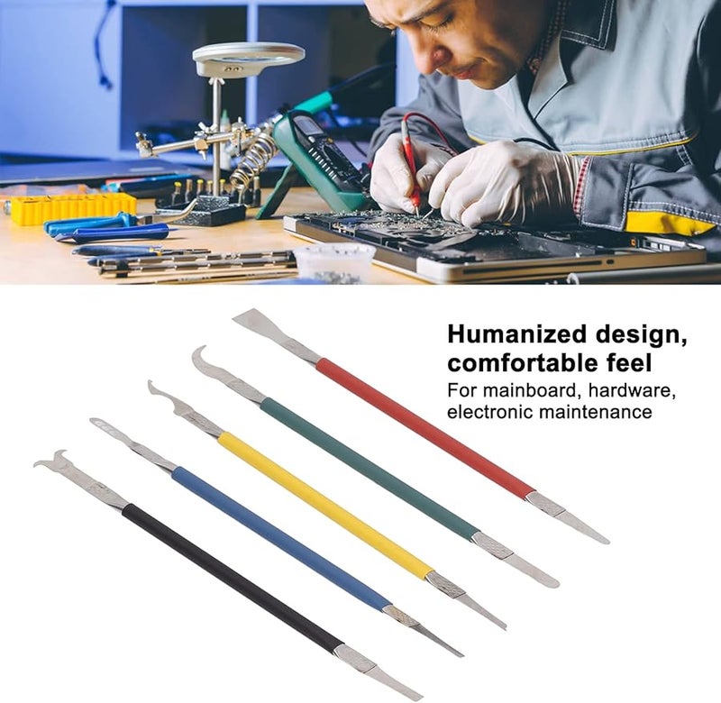 5 Pcs Double Head Metal Pry Bar Set SK5 Steel with ABS Handle for Electronics Hardware Repair - Image 4