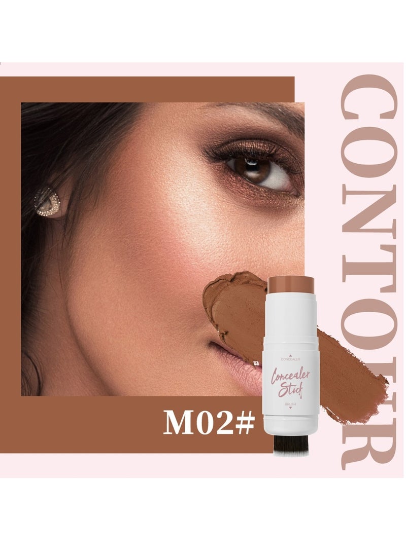 HelloKiss قلم خافي العيوب مع رأس فرشاة هايلايتر قلم مكياج هايلايتر كريم طويل الأمد مقاوم للماء قلم مكياج خافي العيوب وإضاءة قلم كونتور هايلايتر 02 - Image 2