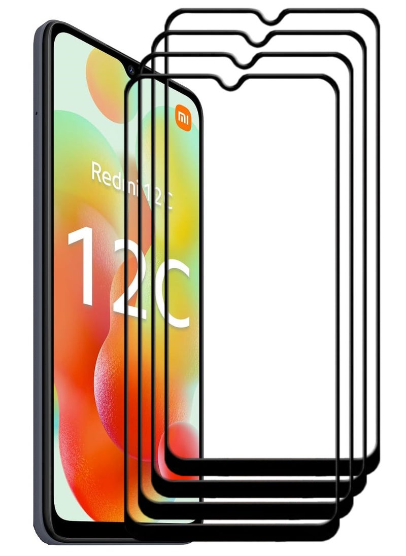 ACLIX 4 Pieces Antistatic ESD Dustproof Premium Quality High Definition Tempered Glass Screen Protector Designed For Xiaomi Redmi 12C - Image 1