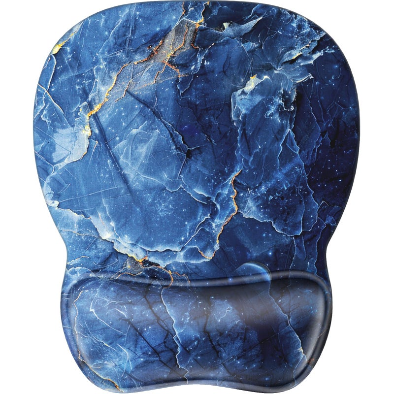 MROCO Ergonomic Mouse Pad with Gel Wrist Rest, Smooth Wrist Support Surface, Non-Slip PU Base for Pain Relief, Comfortable Mousepad for Computer, Laptop, Office & Home, 9.4 x 8.1 in, Ocean Marble - Image 1