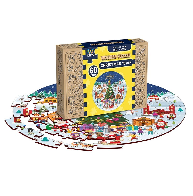 Webby ألغاز عيد الميلاد الخشبية للأطفال، 60 قطعة - Image 3