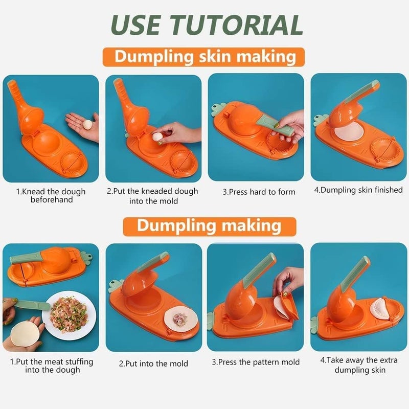 krifa Enterprises 2 in 1 Dumpling Maker Machine Wrapper Maker Press Mold Gyozas, Ravioli, PotStickers, Wonton Pierogi and Dough Press Tool for Parent-Child Interaction, Home, Kitchen, Game and Family - Image 5