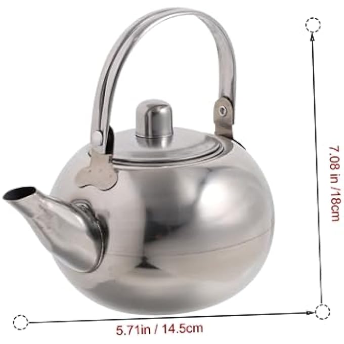 UTHCLO Pot Metal Tea Kettle With Infuser Japanese Coffee Vintage Whistling Kettle Boiling Camping Gas Stove Thicken Water Kettle Heater Tea Strainer Cold Water Bottle Stainless Steel - Image 5