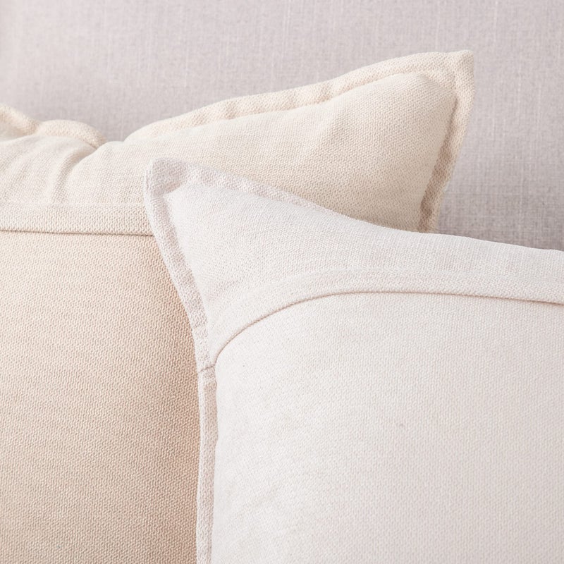 MADIZZ MADIZZ Set of 2 Short Chenille Throw Pillow Covers 16x16 Inch Beige Soft Decorative Cushion Cover for Sofa Bedroom Pillow Shell  - Image 5