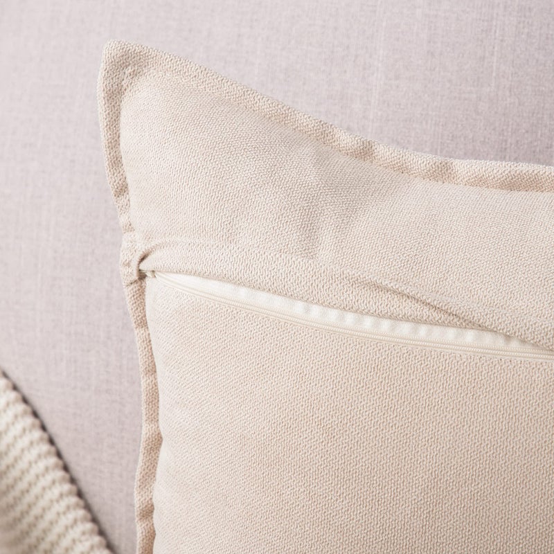 MADIZZ MADIZZ Set of 2 Short Chenille Throw Pillow Covers 16x16 Inch Beige Soft Decorative Cushion Cover for Sofa Bedroom Pillow Shell  - Image 3