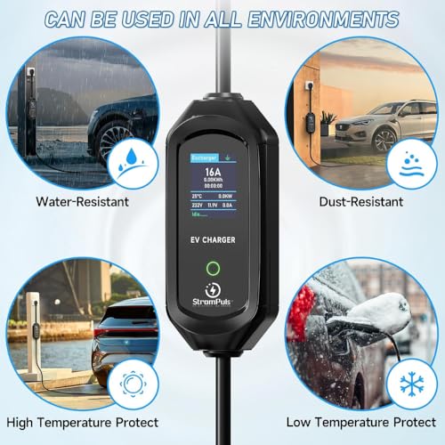 Strompuls 3.6kW Portable EV Charger, Smart APP, Adjustable Amps, 6 Meter TPU Cable, 16A 1 Phase, 3" Large Screen, Bag, Wallholder, Surge & Pen Protection, Earthing Off Option. 5 Years Warranty* - Image 5