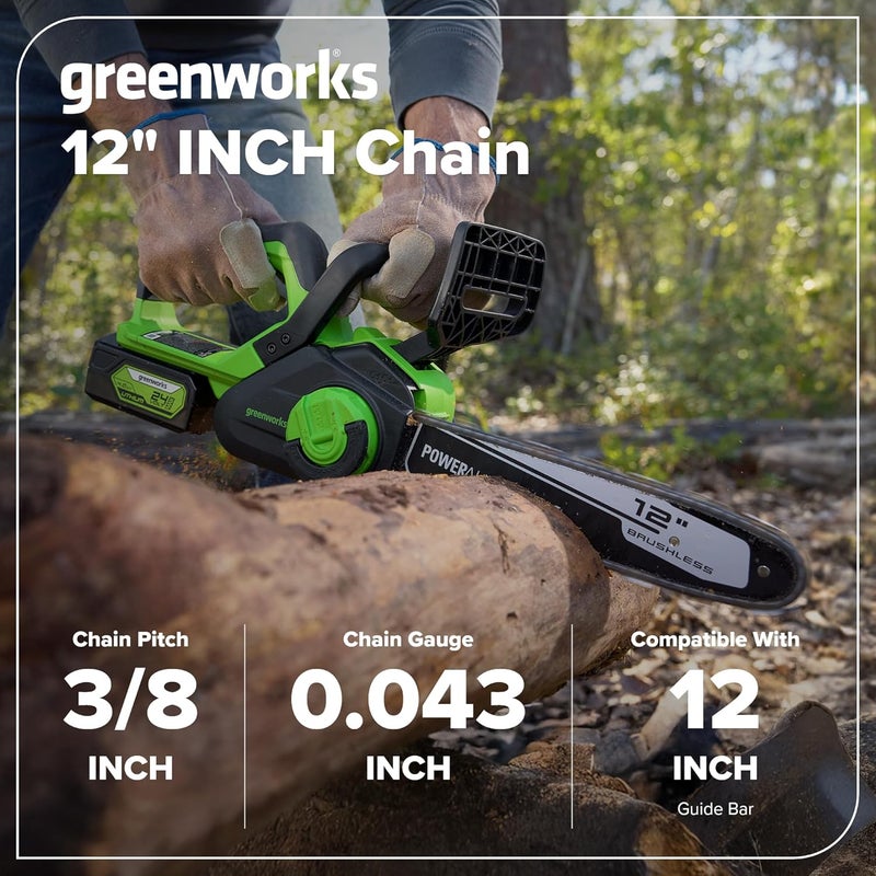 Greenworks 12" Replacement Chain, 0.043'' Gauge - Image 3
