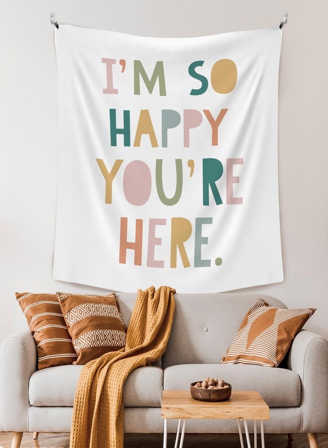XLDLIOO I'm So Happy You're Here Classroom Wall Tapestry, Inspirational Boho Wall Tapestry Hanging for Bedroom, Educational Welcome Tapestries Wall Decor Art for Kids Dorm Living Room Party 60x50in - Image 2