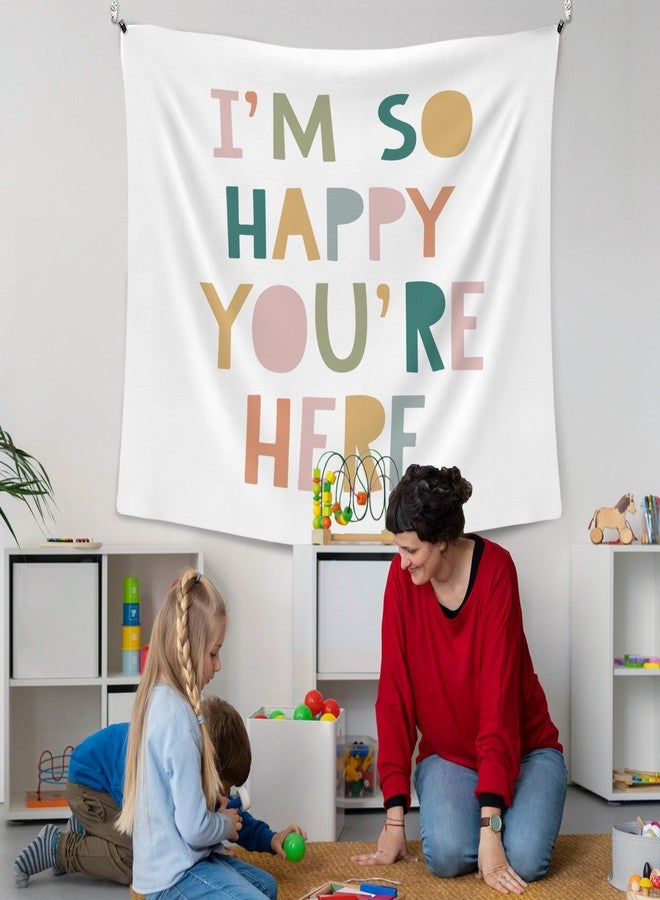 XLDLIOO I'm So Happy You're Here Classroom Wall Tapestry, Inspirational Boho Wall Tapestry Hanging for Bedroom, Educational Welcome Tapestries Wall Decor Art for Kids Dorm Living Room Party 60x50in - Image 5
