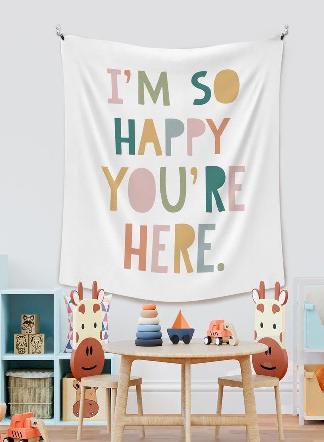 XLDLIOO I'm So Happy You're Here Classroom Wall Tapestry, Inspirational Boho Wall Tapestry Hanging for Bedroom, Educational Welcome Tapestries Wall Decor Art for Kids Dorm Living Room Party 60x50in - Image 3