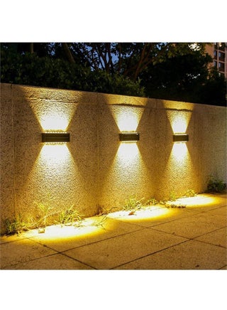 16 Led Up Down Solar Wall Lights, 2 Pack Warm White Solar Fence Lights Waterproof,Black Solar Deck Lighting for House Garden Porch - view 2
