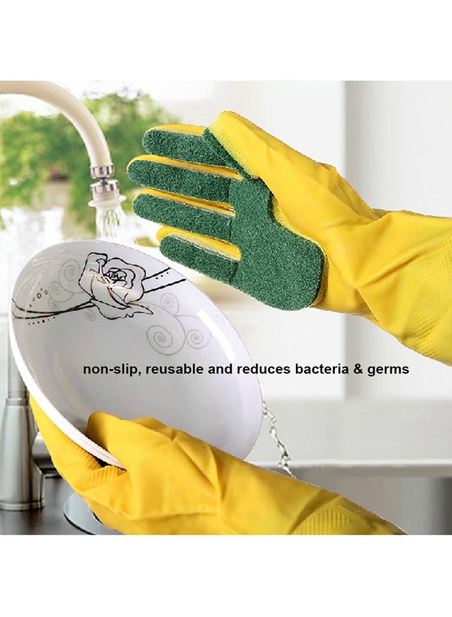 Rubber Dishwashing Gloves Yellow 0.11kg - Image 3