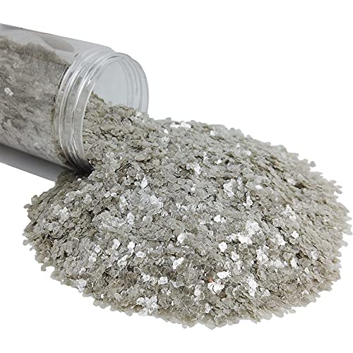 TWINKLING Natural Colored Mica Flakes, Gilding Flake, Mica Flakes Glitter Leaf for DIY Resin Art Crafts, Nail Art, Painting,Jewelry Making, 2-4mm, 150g/5.3oz. (Pure White) - Image 2