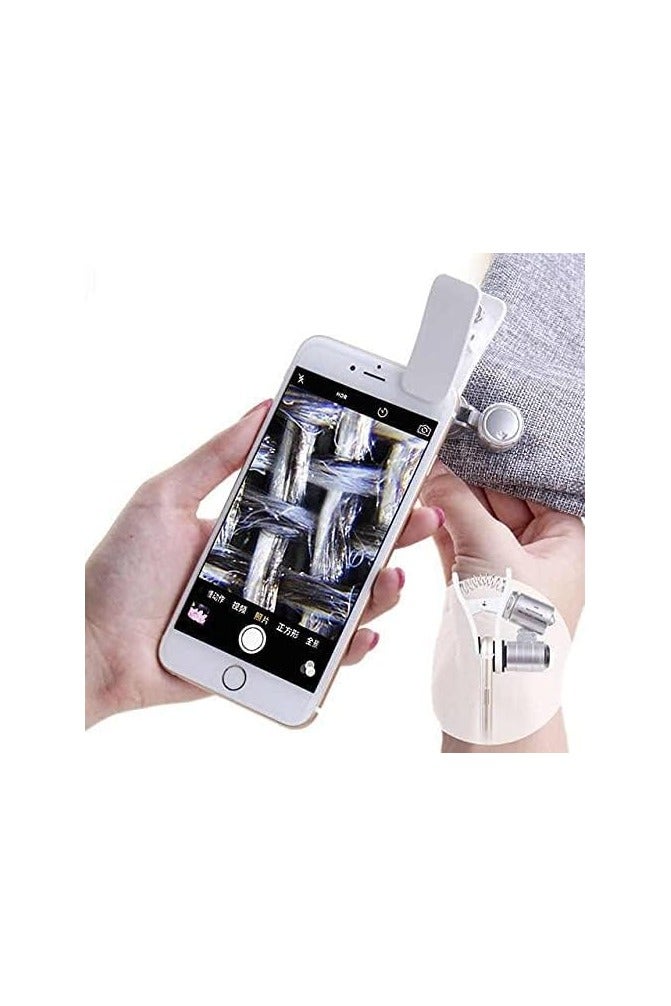 60x magnification magnifying glass (telescope) with UV LED lamp and clip for all types of mobile phones - Image 2