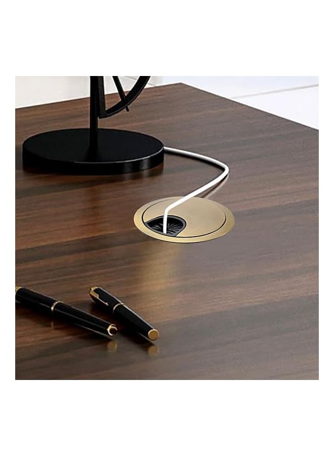 PROMASS 4 Pack Desk Cable Grommet,Gold Metal Cable Hole Cover Table Grommet, Desk Wire Cord Cable Grommets Hole Cover for Managing and Hiding Wire Cord,For Desktop Office, Port Hole Cover - Image 5