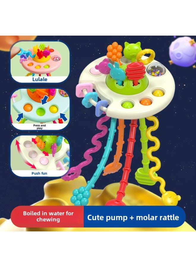Baby Fun Pumping Toys Early Education Baby Can Bite Enlightenment Lala Music Grip Training-Color:UFO Pumping-】-Specifications:Bags - Image 2