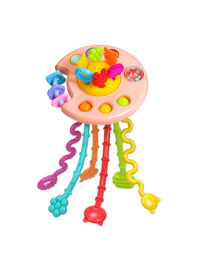 Baby Fun Pumping Toys Early Education Baby Can Bite Enlightenment Lala Music Grip Training-Color:UFO Pumping-】-Specifications:Bags - Image 1