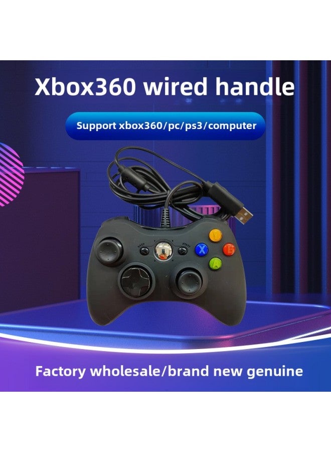 XBOX360 Wired Gamepad PC Computer Host Game Accessories Dual Vibration Handle 360 Gamepad-Product Color:Matte Black  - Image 2