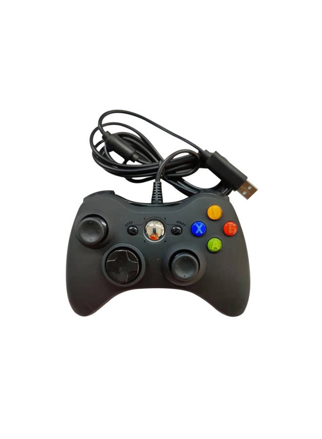 XBOX360 Wired Gamepad PC Computer Host Game Accessories Dual Vibration Handle 360 Gamepad-Product Color:Matte Black  - Image 4