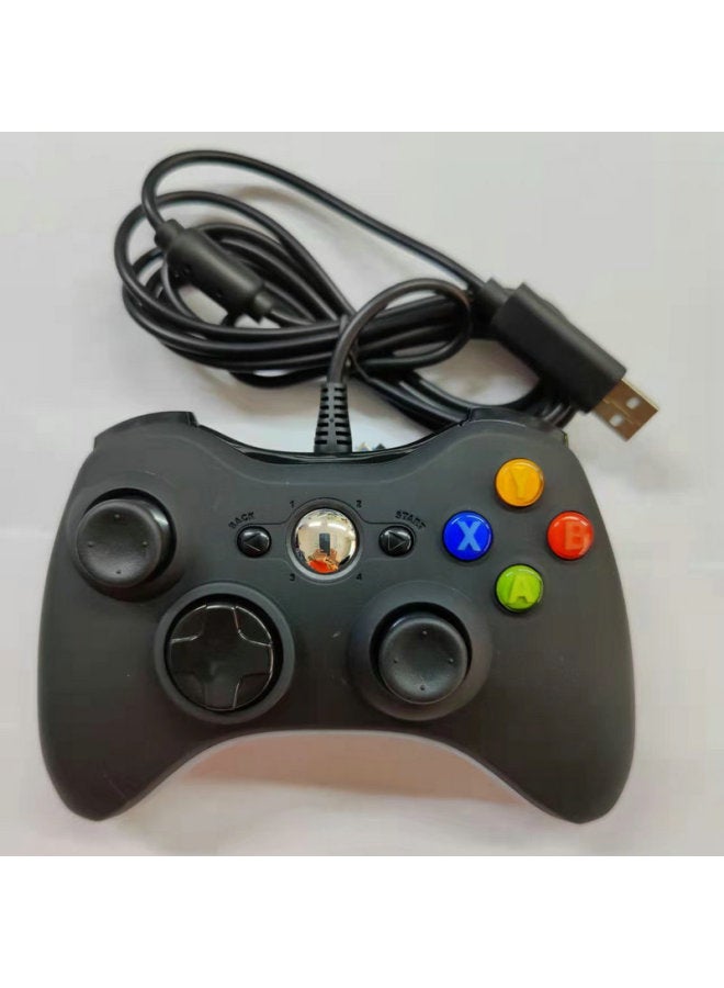 XBOX360 Wired Gamepad PC Computer Host Game Accessories Dual Vibration Handle 360 Gamepad-Product Color:Matte Black  - Image 3