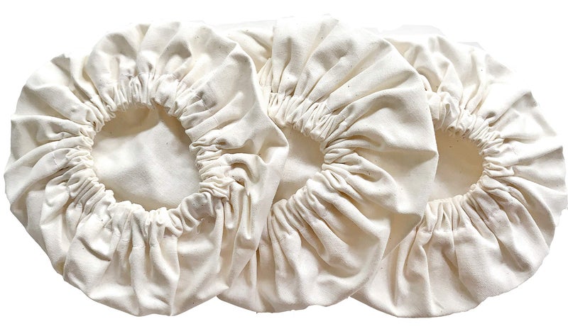 Yeemoo Elastic Cloth Jar Covers  Set of 3  Unbleached  ChemicalFree Organic Cotton 