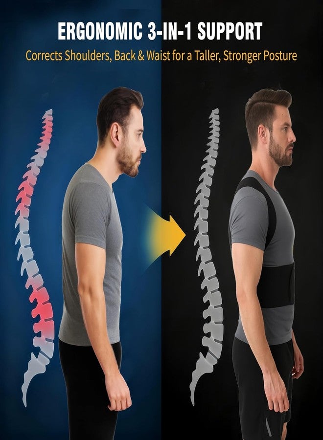 MILAIUN [Premium Orthopedic] Adjustable Posture Corrector for Men & Women - Advanced Back Support Belt for Spine Alignment, Neck Hump & Pain Relief - Lightweight & Breathable Neoprene Fabric (Black, Free Size) - Image 4