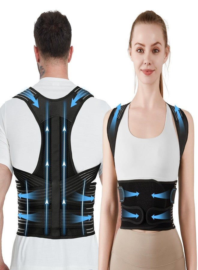 MILAIUN [Premium Orthopedic] Adjustable Posture Corrector for Men & Women - Advanced Back Support Belt for Spine Alignment, Neck Hump & Pain Relief - Lightweight & Breathable Neoprene Fabric (Black, Free Size) - Image 1