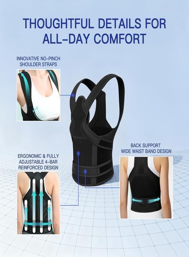 MILAIUN [Premium Orthopedic] Adjustable Posture Corrector for Men & Women - Advanced Back Support Belt for Spine Alignment, Neck Hump & Pain Relief - Lightweight & Breathable Neoprene Fabric (Black, Free Size) - Image 5