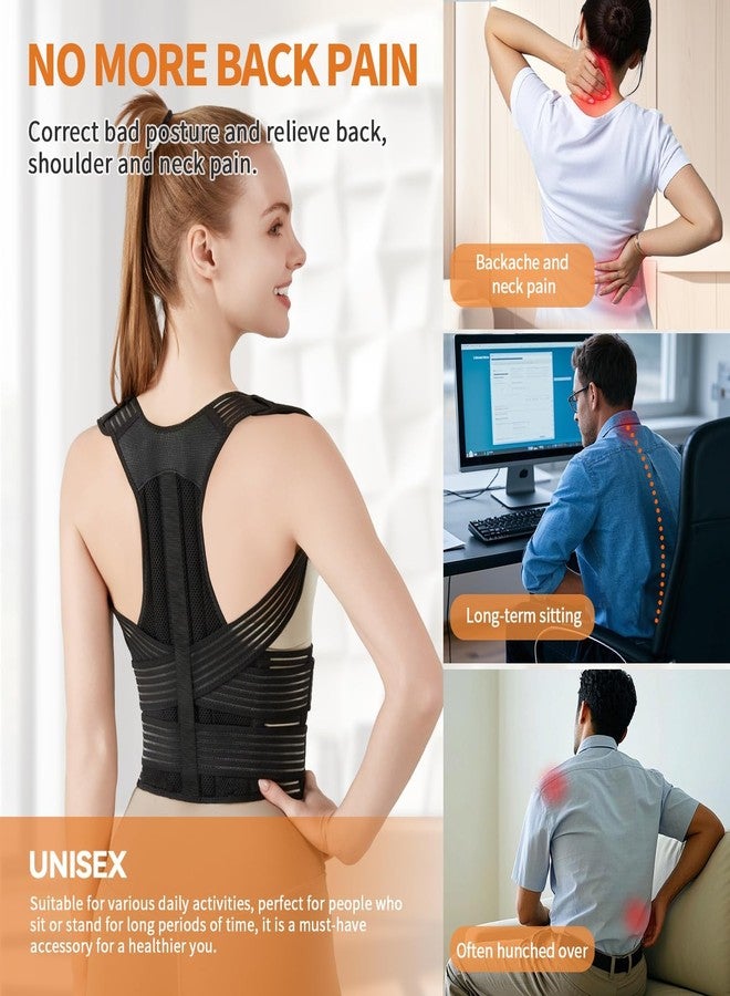 MILAIUN [Premium Orthopedic] Adjustable Posture Corrector for Men & Women - Advanced Back Support Belt for Spine Alignment, Neck Hump & Pain Relief - Lightweight & Breathable Neoprene Fabric (Black, Free Size) - Image 2