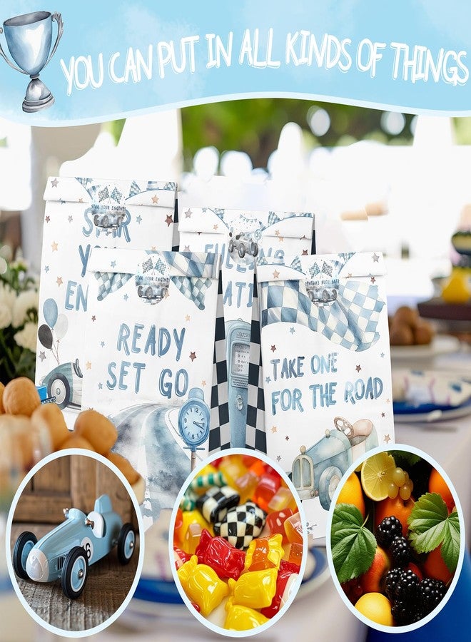 HaPiBiDesign Race Car Party Favor Bags - 24 Pcs with Stickers - Watercolor Race Car Themed Birthday Party Supplies - Image 4